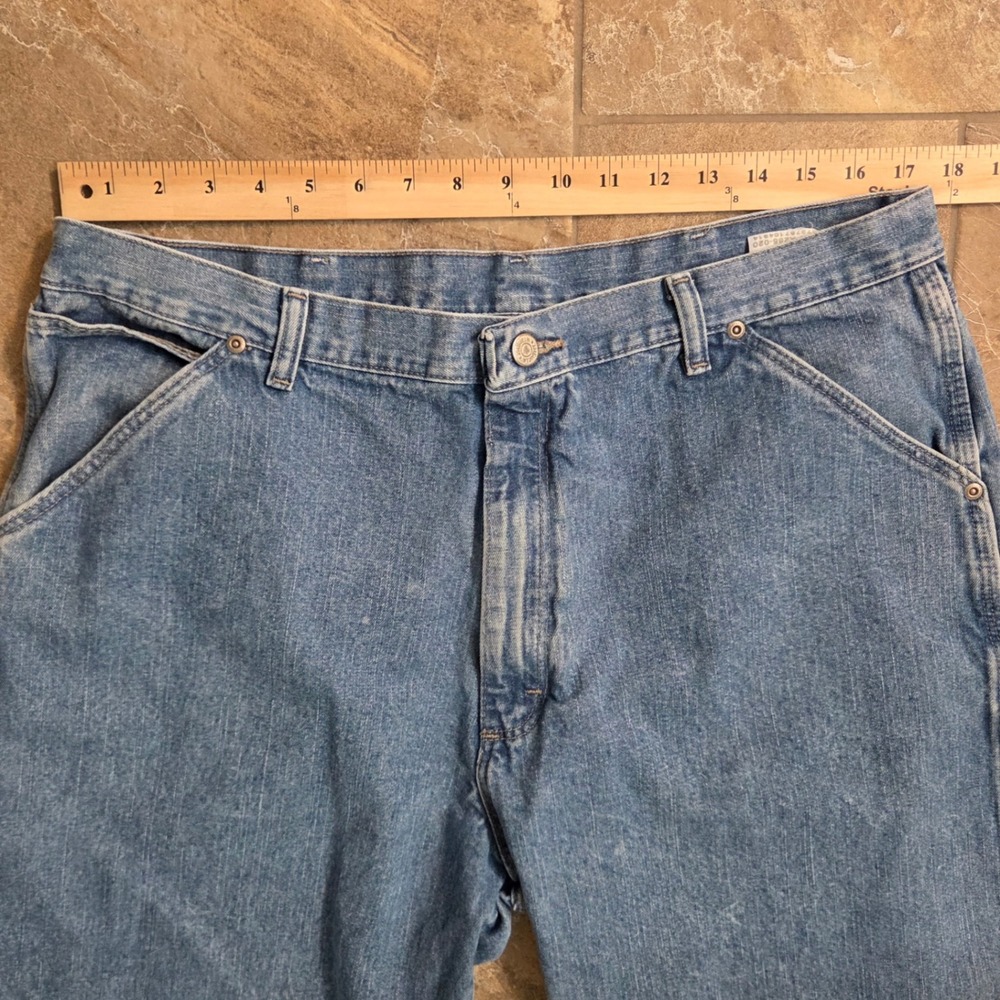 Wrangler Hero Mens Carpenter Jeans Medium Wash Denim Blue 38x30 - Picture 3 of 11